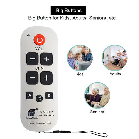 Big Button Simple TV Remote Universal Large Button Remote Control for Seniors